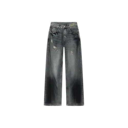 XIACENGJICHU Черный Синий Унисекс Джинсы