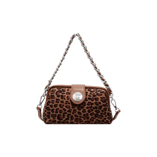 BAODIDAISHU Фланелевая сумка на одно плечо женская коричневый черный