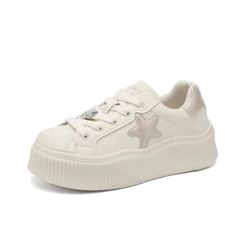 VAEL Кремовый Увеличение Высоты Легкий Дышащий Противоскользящие Низкие Кроссовки для Скейтбординга Женские