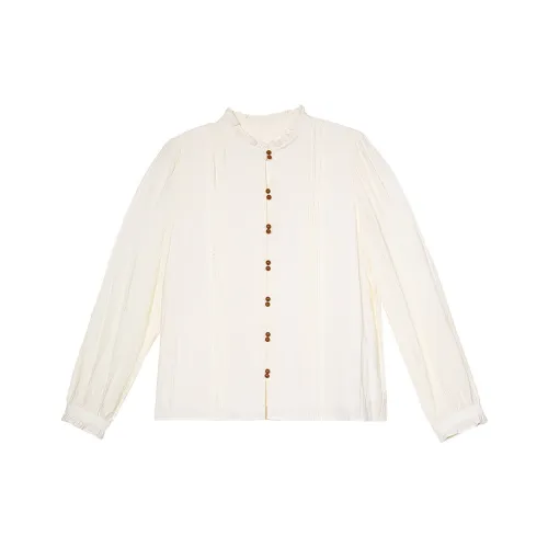 Betu Baidu Французский Рюш Длинный Sleeved Похудение Весна-осень Женские