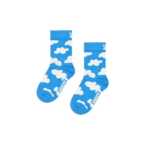 Happy Socks Небесно-синий Белый Облака Унисекс MID Носки до икры