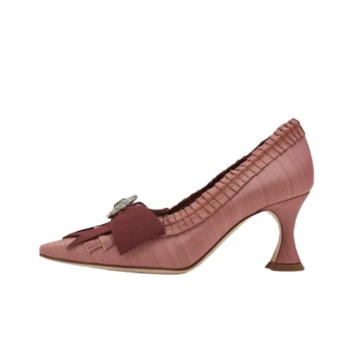 MANOLO BLAHNIK Valoisette Бокал-Круглый Каблук Высокие Каблуки 7 см Женские Розовые