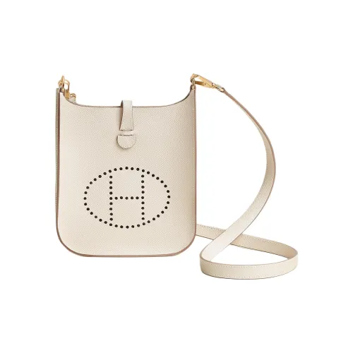 HERMES Evelyne Epsom Телячья кожа Сумка на плечо Женские 10 Craie Milkshake Белый