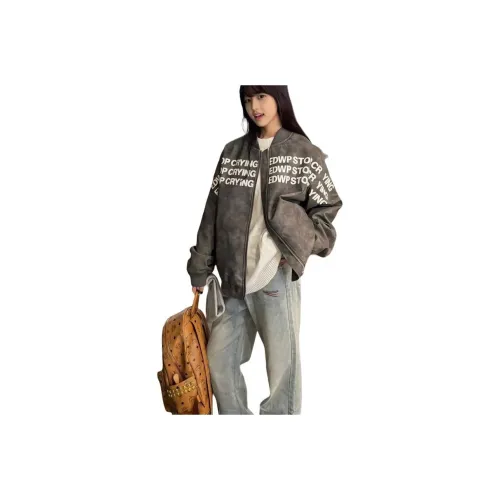 HAPG Серый ПУ (полиуретан) Пальто Женские Куртки