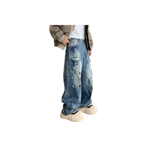 NVRFRGT Синий Унисекс Джинсы