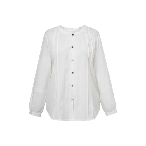 MSSHE Чисто белый Женские Рубашки