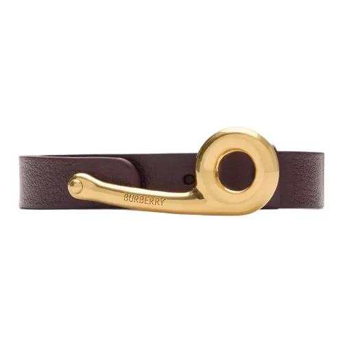 Burberry Тонкий Кожаный Ремень Bridle Застежка На Поворотный Замок Вручную Прокрашенные Края