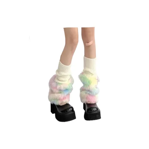 NATTY Многоцветные пушистые женские носки MID до икры
