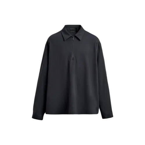 ZARA Мужская поло серого и синего цвета