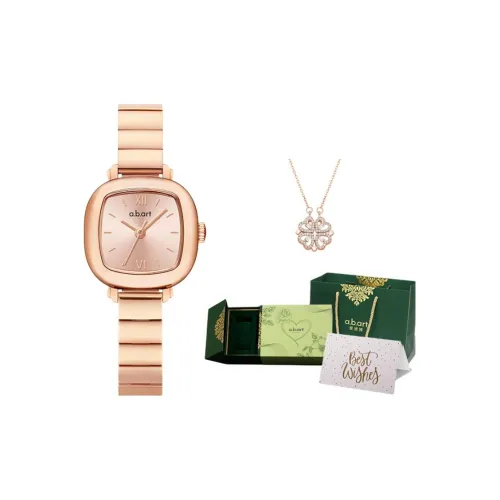 a.b.art Наручные часы Кварцевый механизм Нержавеющая сталь Ремешок Золото Циферблат Женские часы Four Leaf Clover Браслет Коробка