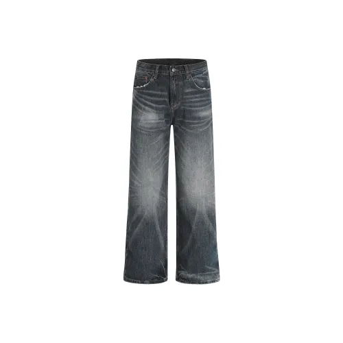STRANGER LAB Blue Gray Unisex Jeans STRANGER LAB Синий Серый Унисекс Джинсы