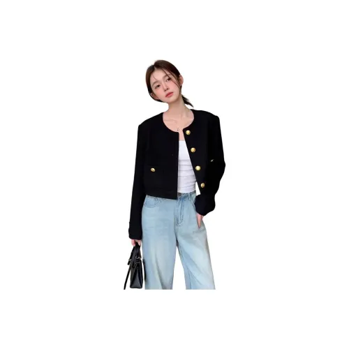 Dippanis Черное Женское Короткое Пальто