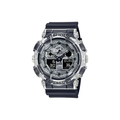 CASIO Кварцевый механизм Мужские часы серии Liquid Crystal Analog Dual Display 48,9мм*42,8мм черный