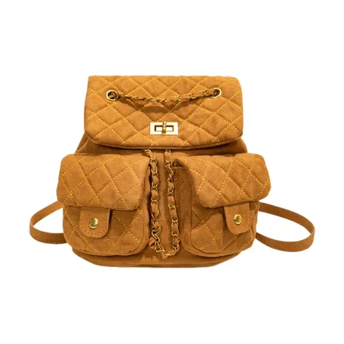 MARKANGARO Флис Рюкзак Женские Желтый Коричневый