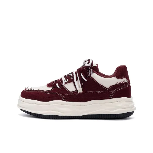 HUANQIU Повседневная обувь Низкий топ Бордовый Скрытый каблук Мужской