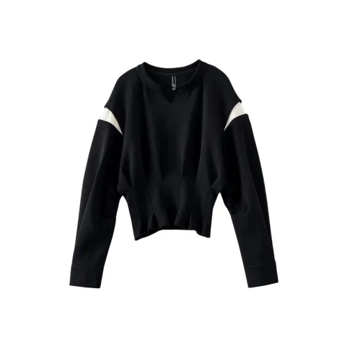 OUNIXUE Черные Женские Свитшоты