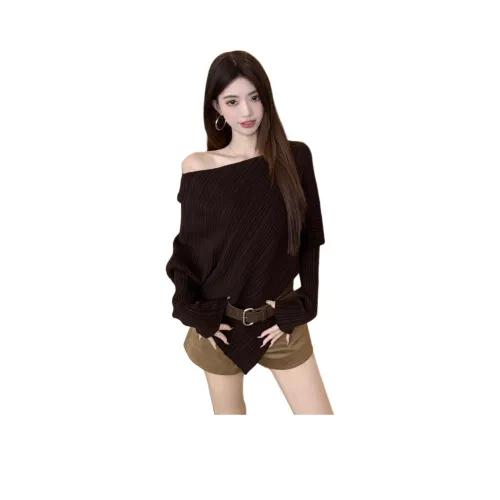 Dippanis Коричневый Трикотаж + Ремень Женские Трикотаж