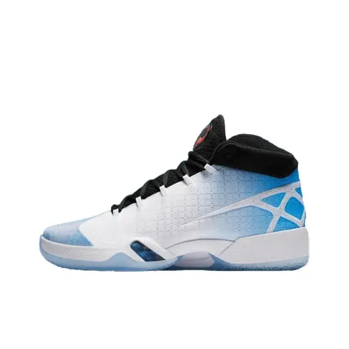 Jordan Air Джордан 30 Амортизация Поддержка Высокие Баскетбольные Кроссовки Мужские Каролина Синий