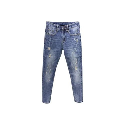 CAT'S PAW Синий Унисекс Джинсы