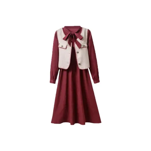 COVT Платье+Жилет Комплект Женские Юбка Комплекты