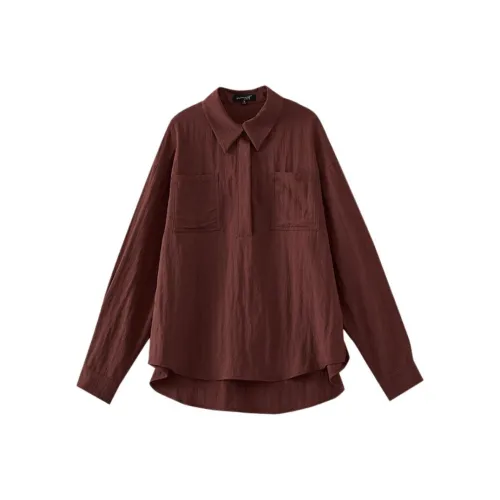 OUNIXUE Темно-красные Женские Рубашки