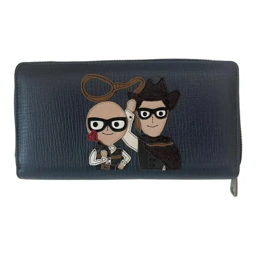 Dolce Gabbana Кошелек из коровьей кожи унисекс бирюзовый