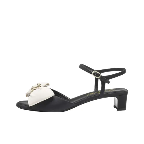 Chanel 25K One Ремень Сандалии 3,5 см Женские Черные