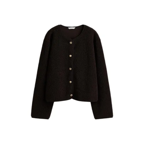 H M Темно-коричневые женские бархатные куртки