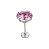 Розовый циркон (опал) с винтом