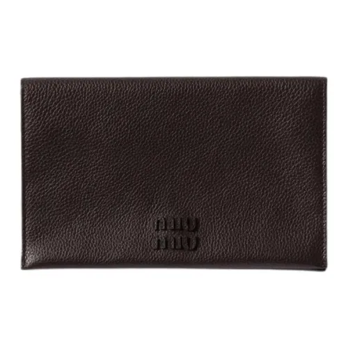 MIU MIU Телячья кожа Клатч Унисекс Темно-коричневый