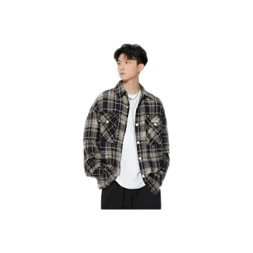 ENPofficial Длинный рукав рубашка пальто мужской