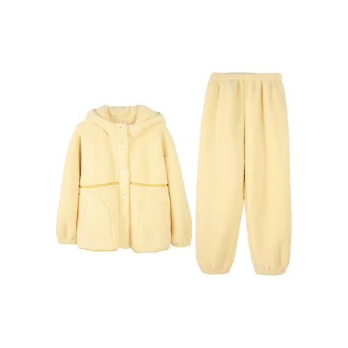 Aannsfam Светло-желтый женский пижамный комплект