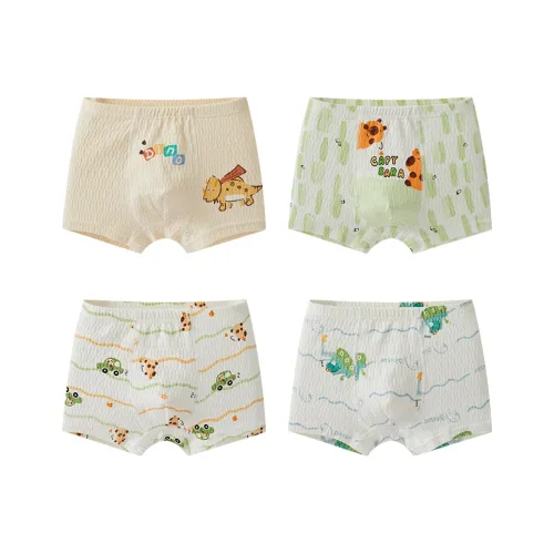 Хлопок 4 упаковки светло-зеленый + зеленый + синий + абрикос Kids трусы