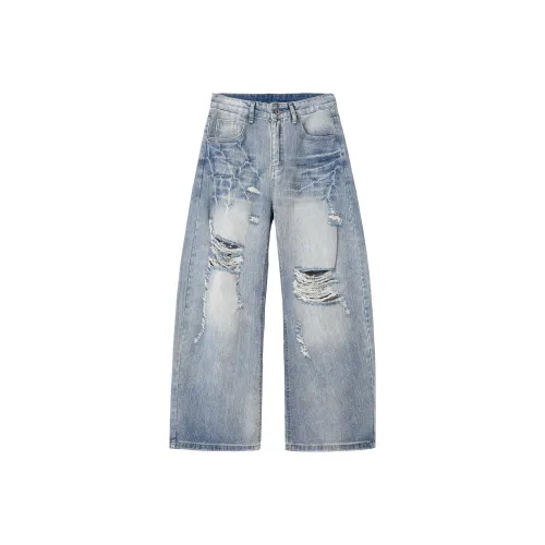 ASHER LEVINE Светло-синие унисекс джинсы