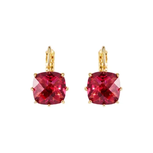 LES NEREIDES Золотой Покрытый Серьги из латани Унисекс Темно-розовый