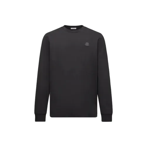 Moncler Кожа Логотип Длинный рукав Хлопок Рубашка Рубашка Мужская