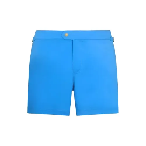 TOM FORD Blue Men's Beach Shorts TOM FORD Синие Мужские Пляжные Шорты