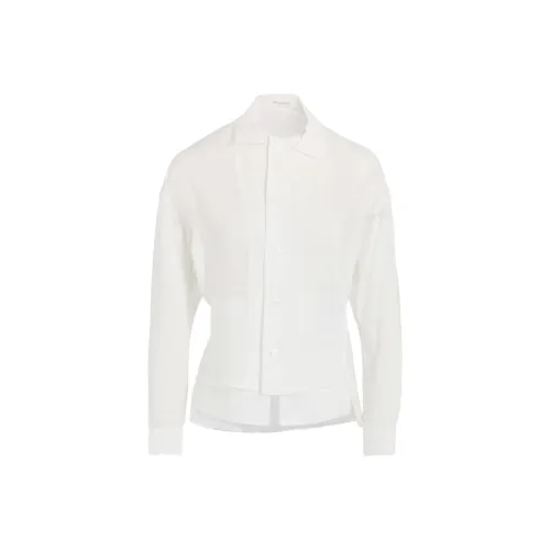 Yohji Yamamoto Femme FW25 Целлюлоза LAWN PANELED Короткий BLOUSE Рубашка Женские