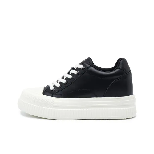 ELLE Платформа Белый Кроссовки Скейтбординг Женские 2025 Женская Обувь