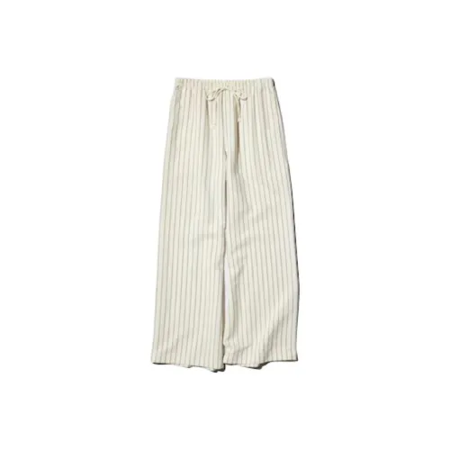 UNIQLO Повседневные брюки Женские Кремовый белый