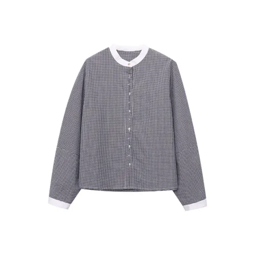 CHARM PICK Черная клетка Женские рубашки