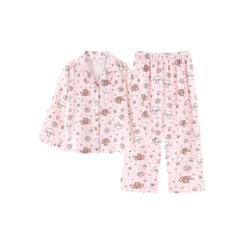 Meter Облако Хлопок Длинный Рукав Длинный Брюки Комплект Пижамы Женские Пижамные Комплекты