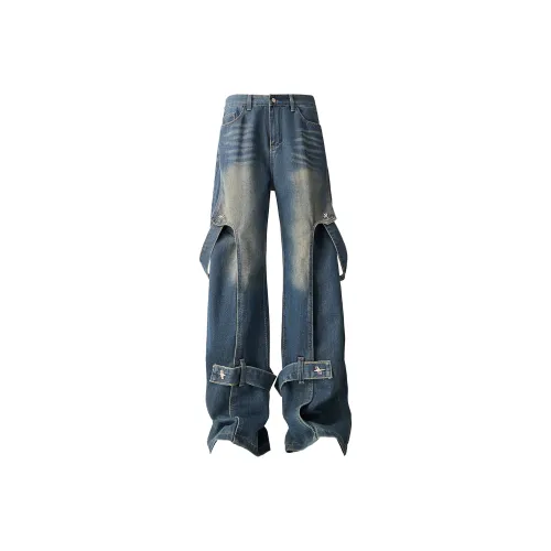 LUYUSHANYU Blue Unisex Jeans LUYUSHANYU Синий Унисекс Джинсы