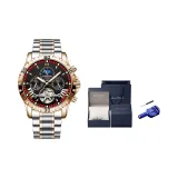 Чёрный с розовым золотом циферблат, красный круг [премиум, индивидуальная упаковка + сумка для покупок]