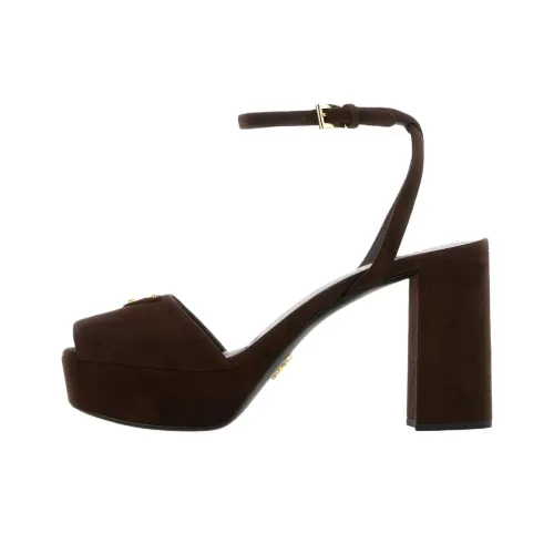 PRADA One Ремешок Сандалии 10,5 см Женские Коричневый