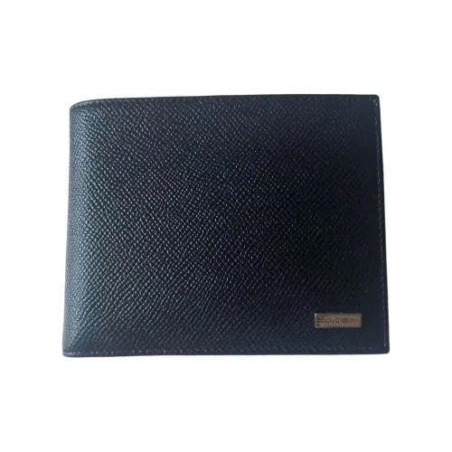 Dolce Gabbana Личи Коровья кожа Кошелек Унисекс Черный