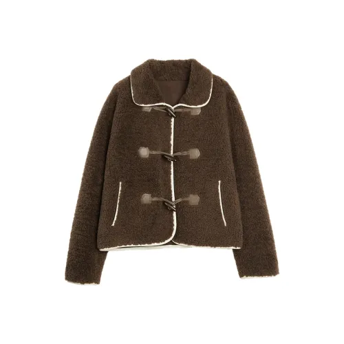 ELLE Кофе Женские Бархатные Куртки