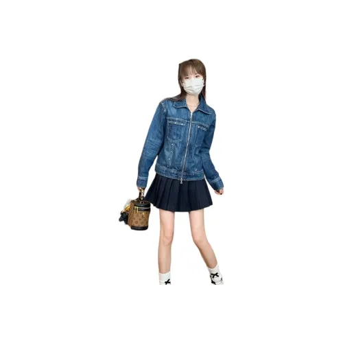 YICHEN Синий Женские Джинсовые Куртки