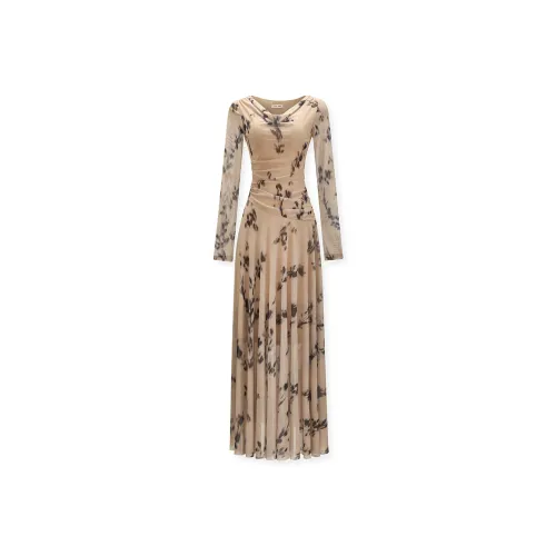 GRAYISMOON Длинное платье с длинными рукавами женское