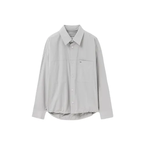 WOOYOUNGMI FW25 Серый Хлопок Crop Рубашка Мужская